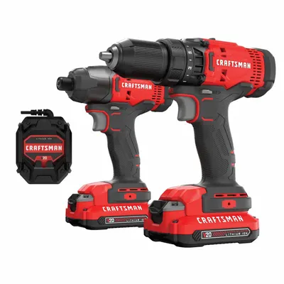 CRAFTSMAN Cordless Combination Kit: 2 Tools, Circular Saw/Drill/Driver, 20 V DC Volt - Craftsman 20V Cordless Tool Combination Kits