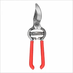 This bypass pruner features a steel blade and metal handles with a cushioned grip for comfort. It has a cutting capacity of 1 inch and an overall length of 8-3/4 inches. Suitable for pruning live branches and stems in gardening and landscaping applications.