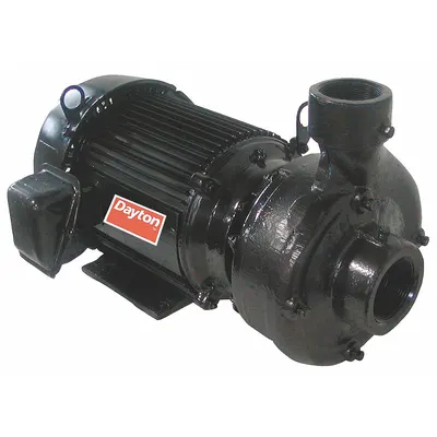 Dayton Centrifugal Pump: 10 hp, 208-230/460V AC, 190 ft Max Head, 2 1/2 in - 5 to 10 HP Straight Centrifugal Pumps