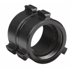 This aluminum swivel adapter connects fire hoses with NH threads to standpipes or hydrants with NPSH threads. Straight configuration with 1-1/2 in NPSH x NH connections. Suitable for firefighting and industrial water supply applications.