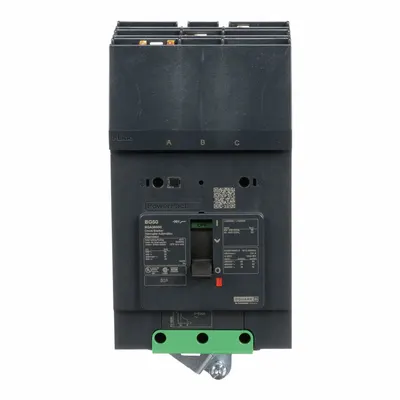 SQUARE D Molded Case Circuit Breaker: 50 A Amps, 100kA at 240V AC, Fixed, ABC, 3 Poles - B-Frame Square D Molded Case Circuit Breakers