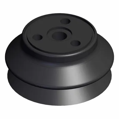 SMC Vacuum Pad: Bellows, w/o Adapter, 40 mm Pad Dia, Silicone, Black, 40, 20.5 mm Pad Ht - Bellows Type Automotive & Industrial Vacuum Pads