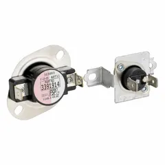Thermal cut off safety device for use in dryers and washing machines. Interrupts power to prevent overheating and reduce fire risk. Genuine Whirlpool part.