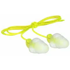 These 3M flanged-shaped earplugs provide 26 dB NRR for general-purpose hearing protection. The corded, reusable design features a push-in fit without rolling. Suitable for industrial environments where consistent noise reduction is required. Supplied in a 100-pack, size M, clear color.