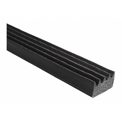 TRIM LOK Seal: Flat, Self-Adhesive Mounting, Std, EPDM, 25 ft Overall Lg - Ribbed-Section Foam Rubber Seals