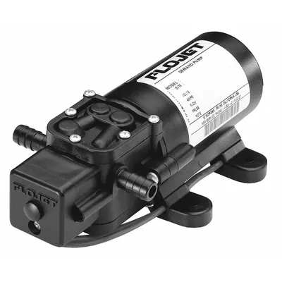 FLOJET Diaphragm Pump: Electric, RLFP222201D, Polypropylene, Santoprene, 2 Diaphragms - Bypass Electric Sprayer Pumps