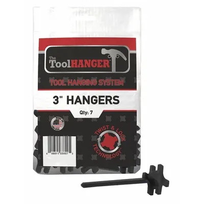 TOOLHANGER Tool Hanger: Black, 5 in Overall Lg - Tool Hangers