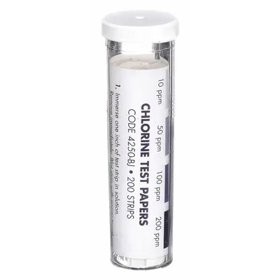 LAMOTTE Test Strips: Total Chlorine, 10 to 200 ppm Total Chlorine, Strip, 200 Tests - Single-Parameter Test Strips