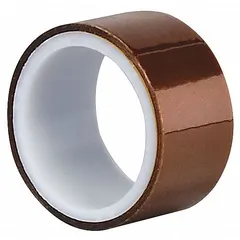Polyimide film tape with silicone adhesive, amber color, 1 inch width, 5 yards length, 2.7 mil thickness. Suitable for electrical insulation in high-temperature environments such as coil winding, capacitor wrapping, and transformer manufacturing.