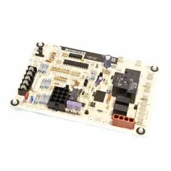 Replacement furnace control board for YORK gas furnaces. Manages ignition sequencing, blower operation, and safety monitoring functions. Used in residential and light commercial heating systems for proper system control and fault detection.