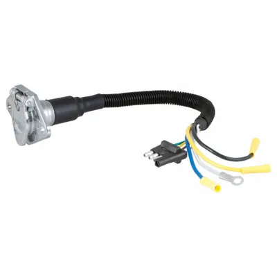 CURT 57183 Trailer Wiring Adapter, 4-Way Flat to 6-Way Round, Metal, 15 1/2 in - Fleet and Vehicle Maintenance