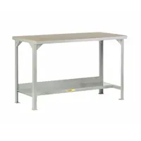 LITTLE GIANT Workbench: Fixed Ht, 84 in x 36 in, Gray, No Additional Components, Particleboard (MPN WSH1-3684-36)