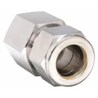 This double-ferrule stainless steel compression fitting adapter connects 5/8 in OD tubing to a 1/2 in FNPT threaded port. It is used in instrumentation, hydraulic, and process systems requiring leak-free connections. Compatible with Parker A-LOK fittings