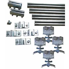Track festoon kit with C-rail track type, 60 ft track length, requiring minimum 67 ft of round cable or hose. Includes end stops. Used for managing cables and hoses on moving machinery in linear motion applications.