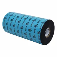 Black wax thermal transfer ribbon for industrial barcode and label printing. Compatible with Zebra printer models 170PAX4, 170Xi4, 220Xi4, ZE500-6, ZM600, ZT420, ZT421, and ZT620. Used in packaging, shipping, and inventory labeling applications