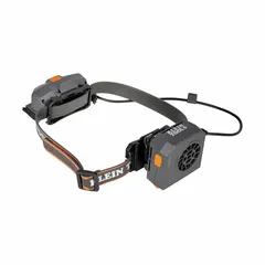 This hard hat cooling fan is constructed from polycarbonate/ABS and attaches to a hard hat or safety helmet to direct airflow over the face and neck. It is suitable for use in hot industrial environments to improve worker comfort and focus.