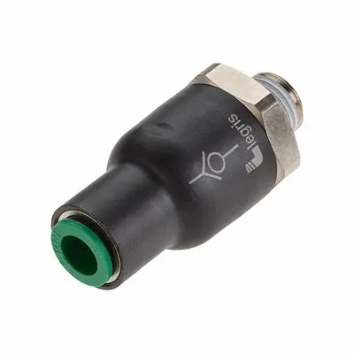LEGRIS Meter Input Check Valve: Swing, Inline Valve Body, 1/8 in Pipe Size, Tube x MNPT - Polymer Poppet Check Valves