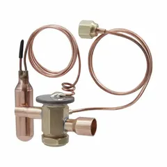 Thermostatic expansion valve replacement kit for R-410A refrigerant systems. Includes Aeroquip components and features field-adjustable superheat. Nominal capacity of 6 tons. Suitable for use in commercial air conditioning and heat pump applications.