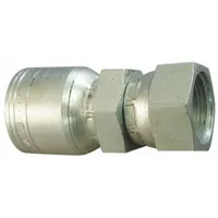 Steel straight fitting for connecting metric-threaded ports to -12 dash size hose assemblies. Features M30-1.5 female metric thread on one end and genderless crimp connection for permanent hose attachment. Used in hydraulic systems requiring leak-resistant connections