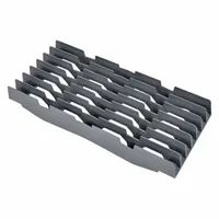 NSF-certified drying shelf made of ABS with 7 slots for air-drying washed utensils, cookware, or trays. Dimensions: 23 3/4 in wide, 10 1/4 in deep, 3 3/4 in high. Suitable for commercial kitchen and foodservice environments requiring sanitary storage