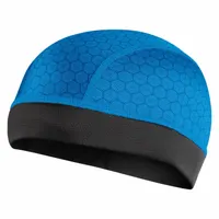 Polyester sweat band liner for MILWAUKEE Safety Helmets. Black/Blue color. Wicks moisture to improve comfort during extended wear in industrial environments such as construction, manufacturing, and maintenance