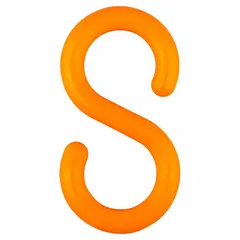 S-Hook for Plastic Chain Barrier, Orange, 2 3/10 in L x 1 1/8 in W
