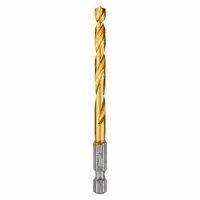 MILWAUKEE Hex Shank Drill Bit: 7/32", 135° Split Point, TiN-Coated HSS, Impact Rated (MPN 48-89-4611)
