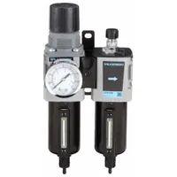 WILKERSON Filter/Regulator/Lubricator: 3/8 in NPT, 70 cfm, 250 psi Max Op Pressure, 5 micron (MPN D18-03-FLG0B)