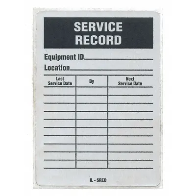 SEE ALL INDUSTRIES Label: Service Record - Safety
