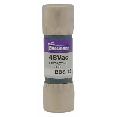BUSSMANN Fuse: BBS Series, Midget, Fast-Acting, 200 mA, 600 V AC - Fast-Acting Cylindrical Fuses