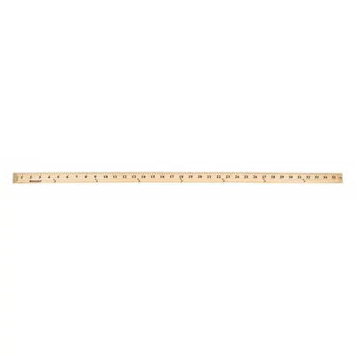 WESTCOTT Ruler: 10425, 3 ft, 0.23 in Thick, Clear, Black, Rigid, Printed Graduation Mark - Wood Rulers