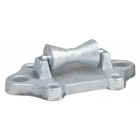 This surface-mount tube and pipe roller supports pipes during welding, cutting, or assembly. It features a cast iron base and a load capacity of 950 lb. Overall length is 9.88 in. Suitable for industrial piping systems and fabrication applications