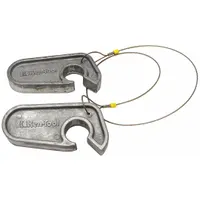 This cabled pair of bead seater tools is constructed from aluminum for lightweight handling. Designed for seating tire beads on agriculture and truck tires, it aids in securing the bead during mounting. Suitable for use in tire service and field applications