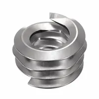 Screw-locking tangless helical insert for repairing or reinforcing threads in metal components. Features #4-40 thread size, coarse thread, right-hand direction, and plain finish. Made from 18-8 stainless steel with tensile strength of 200,000 to 250,000 psi. Supplied in packs of 1,000