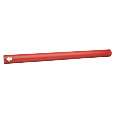 BRADY Pipe Marker: Red, White, Fits 1 1/8 to 2 3/8 in Pipe O.D., 1 Pipe Markers - Blank Snap-On Pipe Markers