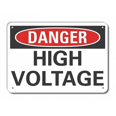 LYLE Aluminum High Voltage Danger Sign: Aluminum, Mounting Holes Sign Mounting - Danger: High Voltage Signs