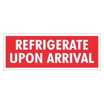 TAPE LOGIC Refrigerate Upon Arrival Label, 1 1/2 in x 4 in - Climate & Environment Labels
