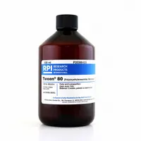 RPI Polyoxyethylenesorbitan, monooleate (Tween 80): 500 mL Volume, BSE/TSE Free, Liquid, Plastic (MPN P20390-0.5)