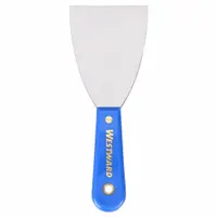 WESTWARD Scraper: Bld. Mat. Carbon Steel, Hdl. Mat. Plastic, Stiff, Tapered Bld. Shape