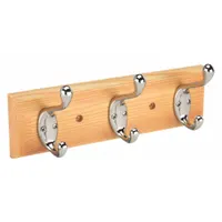 APPROVED VENDOR Coat Hook Rack: Screw, 65 lb Wt Capacity, 2 Points per Hook, Silver, Zinc