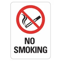 No Smoking Sign: Non-PVC Polymer, Adhesive Sign Mounting, 14 in x 10 in Nominal Sign Size (MPN LCU1-0042-ED_10x14)
