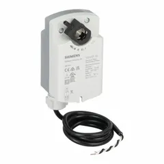 On/Off fail-safe spring return actuator for damper and economizer control in HVAC systems. Features self-centering shaft coupling, 90° stroke with CW/CCW rotation, 120V AC input, 2 to 10V DC output, and hardwired connection. NEMA 1 / IP40 rated, compatible with building automation systems.