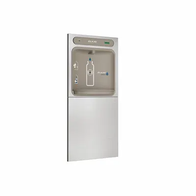 ELKAY Bottle Filler: In-Wall, Non-Refrigerated, Stainless Steel, Silver, Plain - In-Wall Bottle Fillers