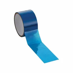 Polyester film tape with silicone adhesive, 1 mil thick, 6 inches wide, 72 yards long. Blue color, not UV-resistant. Designed for masking applications requiring heat resistance, such as powder coating, plating, and anodizing processes.