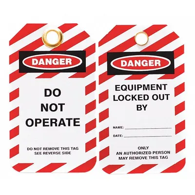 SKILCRAFT Danger Do Not Operate Lockout Tag, Plastic, Write-On Surface, English - Safety