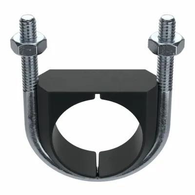 ZSI Vibration Dampening U-Bolt: 3/8"-16 Thread Size, For Pipe Size 2 in, 3 23/64 in Inside Ht - Vibration Dampening U-Bolts