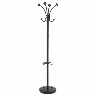 ALBA Coat Tree: 8 Hooks, 70 1/2 in Overall Ht, 16 in Overall Wd, 16 in Overall Dp - Standing Coat Racks