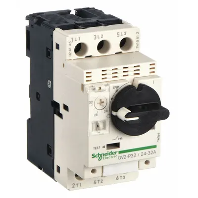SCHNEIDER Manual Motor Starter: Non-Reversing, 3 Poles, 32 A, Thermal Protection - Non-Reversing Starters with Thermal Overloads
