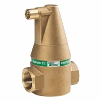 Air Separator: Brass Body, For Water/Glycol, 1 in Female NPT, Vertical, 150 psi Max., 240°F Max. (MPN 49-100T-2)