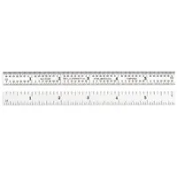 STARRETT Flexible Rule: C304R-6, 6 in, 0.02 in Thick, 1/64 in, Chrome, Black, Flex, Satin, SAE, Rule
